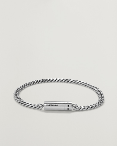 LE GRAMME Curb Chain Cable Bracelet Sterling Silver 12g – Silver