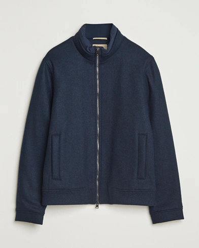 Woolrich Knitted Wool Lewis Bomber Melton Blue – Blue
