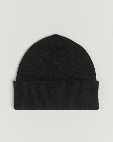 Robert Mackie Clyde Lambswool Beanie Black – Black