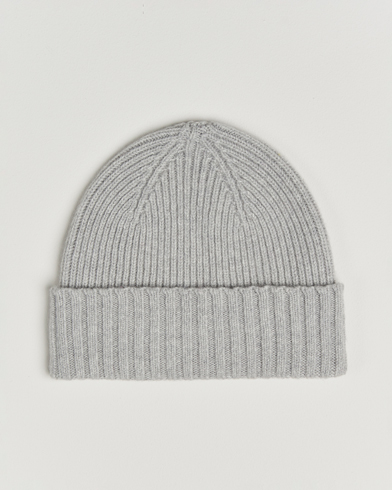 Robert Mackie Kingswell Ribbed Wool/Cashmere Beanie Light Grey – Grey