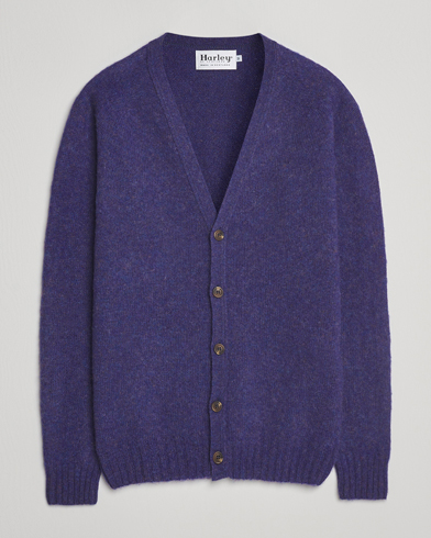 Harley Of Scotland Brushed Supersoft Lambswool Cardigan Iris – Purple