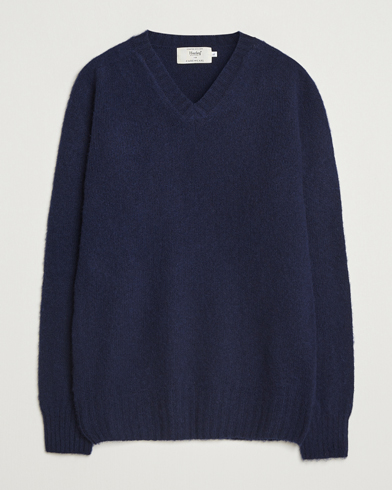 Lacoste Carded Wool Cable Crew Neck Navy Blue at CareOfCarl.com