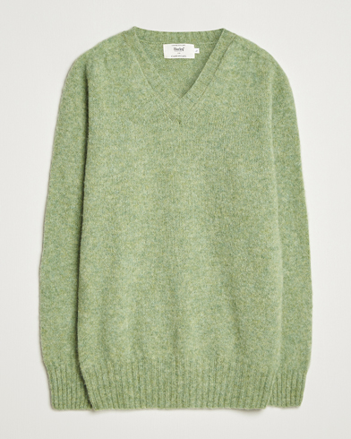 Auralee Cashmere/Silk Crew Neck Mint Melange at CareOfCarl.com