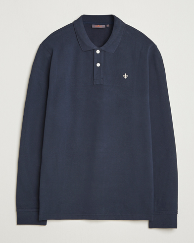 Morris Camden Long Sleeve Polo Shirt Navy – Blue