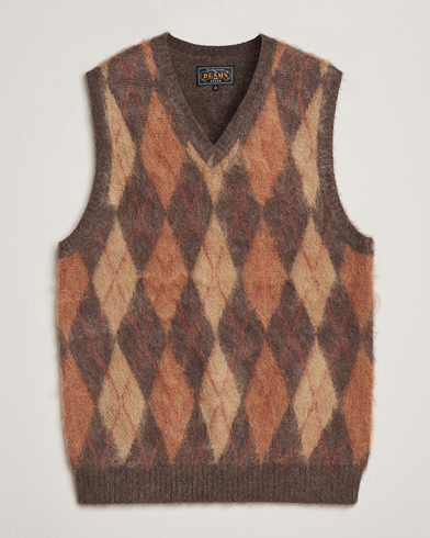 BEAMS PLUS Mohair Knit Vest Brown – Brown