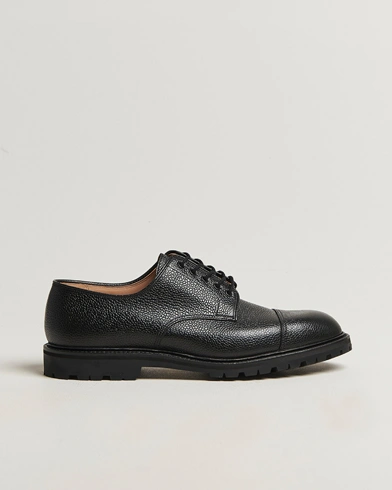 Crockett & Jones Sandhurst Derby Vibram Black Scotch Grain – Black