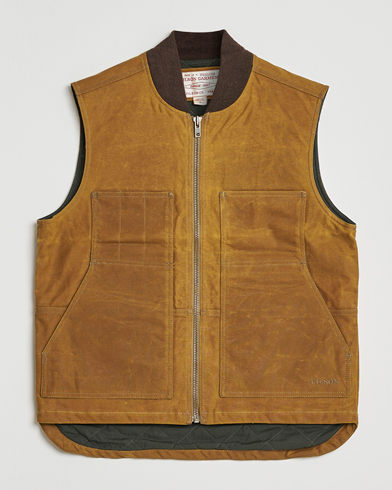 Filson Tin Cloth Insulated Work Vest Dark Tan – Brown