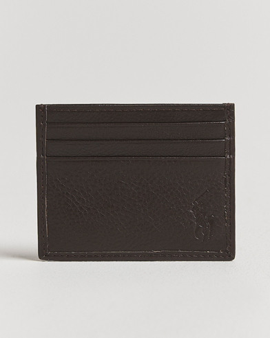 Polo Ralph Lauren Pebbled Leather Credit Card Holder Brown – Brown