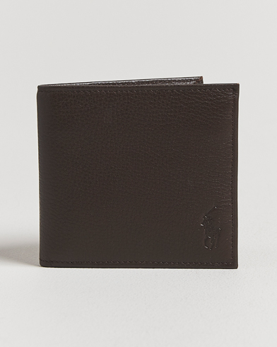 Polo Ralph Lauren Pebbled Leather Billfold Wallet Brown – Brown