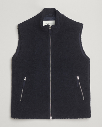 A Day's March Ajo Pile Vest Navy – Blue