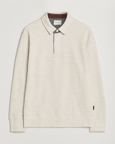 Gant Light Sacker Rib Long Sleeve Polo Seed Melange – Grey