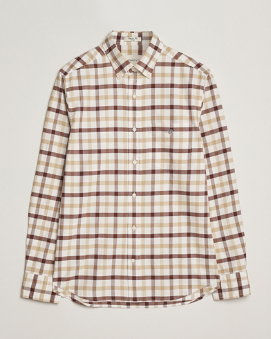 Gant Regular Fit Oxford Checked Shirt Mahogany Brown – Brown