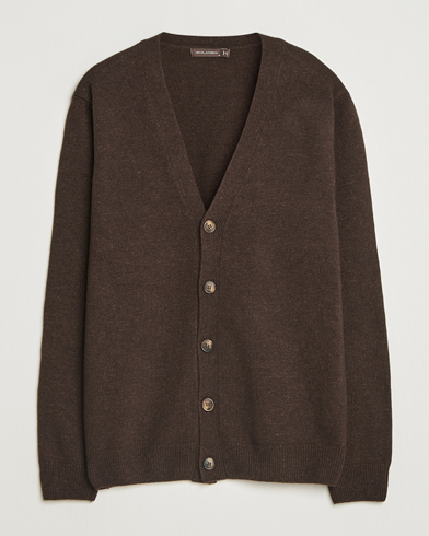 Oscar Jacobson Oscar Jacobson Eduardo Wool Cardigan Brown - Size: S