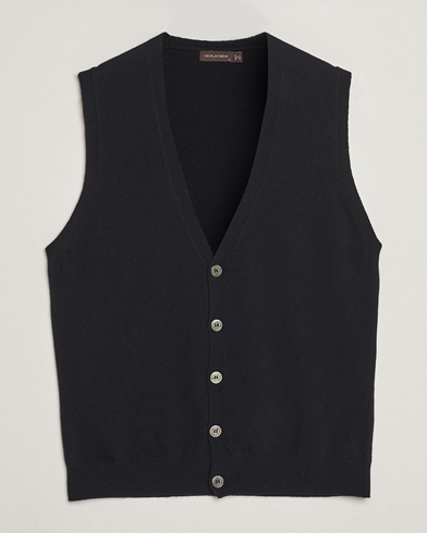 Oscar Jacobson Guiseppe Buttoned Vest Black – Black