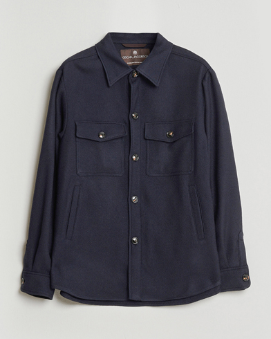 Oscar Jacobson Maverick Wool Overshirt Navy – Blue