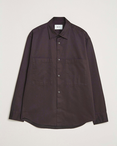 Auralee Super Light Wool Shirt Brown Check at CareOfCarl.com