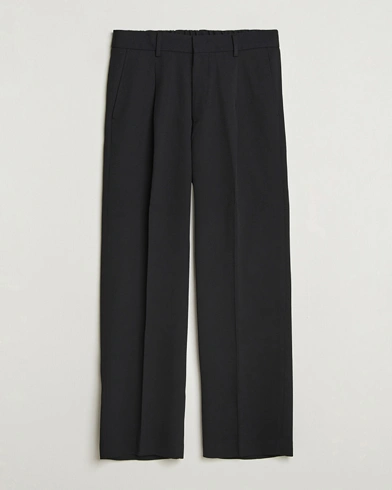 NN07 Kay Relaxed Fit Wool/Tencel Trousers Black – Black