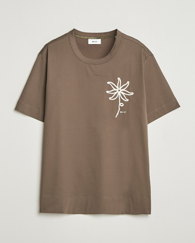 NN07 Pedro Embroidered T-Shirt Mable Husk – Green
