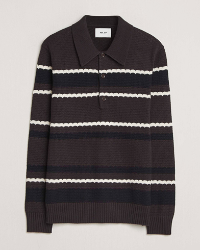 NN07 Serge Wool Knitted Polo Capers Green at CareOfCarl.com