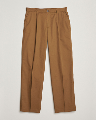 LES DEUX Reece Pleated Heavy Twill Pant Dark Sand – Brown