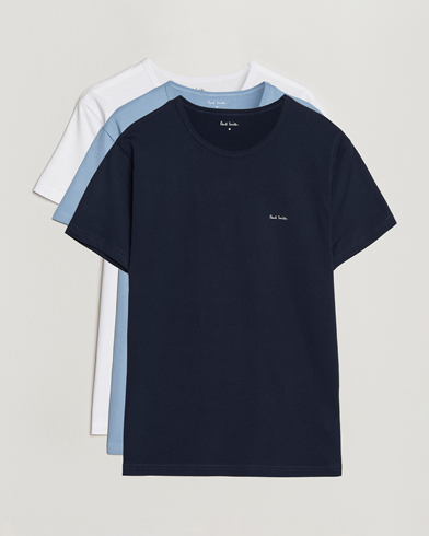 Paul Smith 3-Pack Crew Neck T-Shirt White/Black/Light Blue – Black