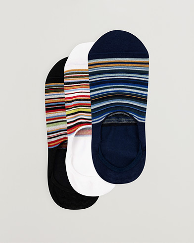 Paul Smith 3-Pack Signature Striped Invisible Socks Multi – Multi-colour