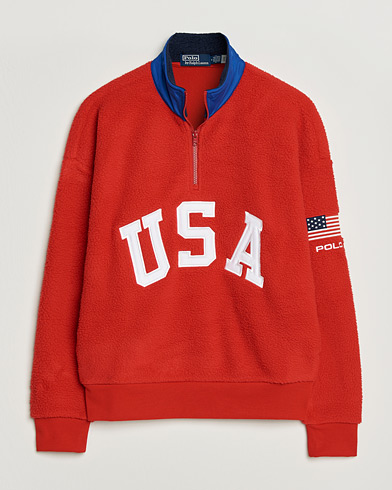 Polo Ralph Lauren Polar Half Zip USA Fleece RL 2000 Red – Red