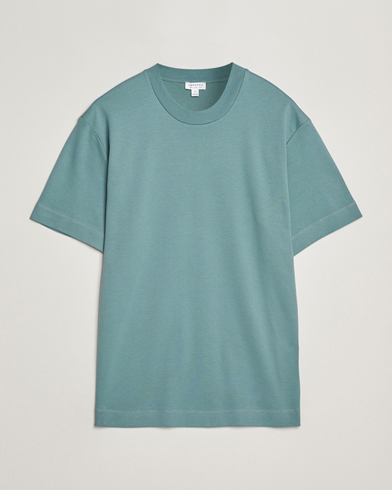 Sunspel Heavy Weight Supima Cotton T-Shirt Steel Green – Green