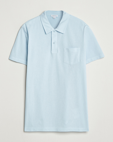 Sunspel Riviera Polo Shirt Frost Blue – Blue