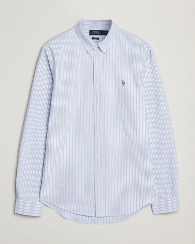 Polo Ralph Lauren Slim Fit Oxford Striped Shirt Light Blue/White – Blue