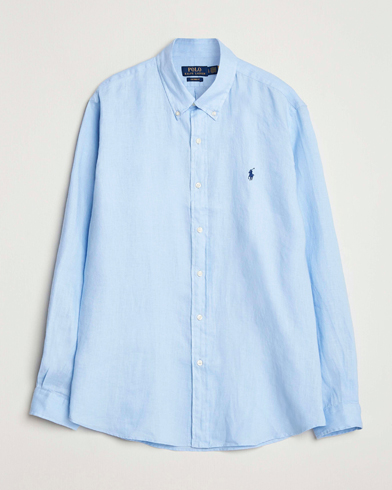 Polo Ralph Lauren Custom Fit Linen Shirt Office Blue – Blue