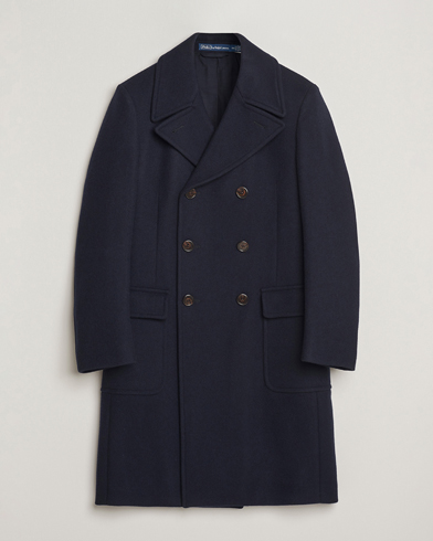 Polo Ralph Lauren Double Breasted Top Wool Coat Navy – Blue
