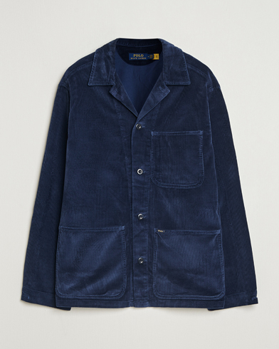 C.P. Company Broken Linen/Cotton Garment Dyed Overshirt Navy at