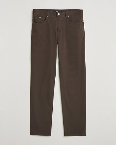 BOSS BLACK Re.Maine Cotton 5-Pocket Pants Dark Brown – Brown