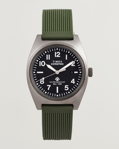 Timex Expedition Capstone Silicone Strap 39mm Black Dial – Green