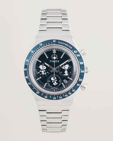 Timex Timex X Peanuts Q Chronograph Snoopy 40mm Blue Dial – Silver
