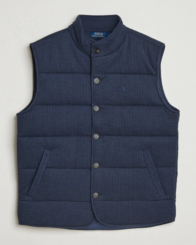 Polo Ralph Lauren Knitted Dogtooth Vest Winter Navy Heather – Blue