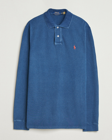Polo Ralph Lauren Custom Slim Fit Long Sleeve Polo Shirt Medium Indigo – Blue