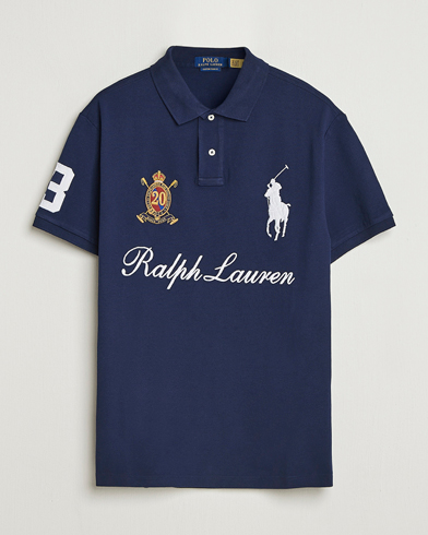 Polo Ralph Lauren Custom Slim Fit Bear Striped Polo Navy/Heritage