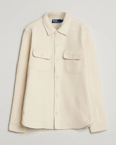 Polo Ralph Lauren Felted Wool Pocket Shirt Andover Cream – White