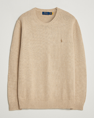 Polo Ralph Lauren Cotton Crew Neck Sweater Dune Melange – Beige