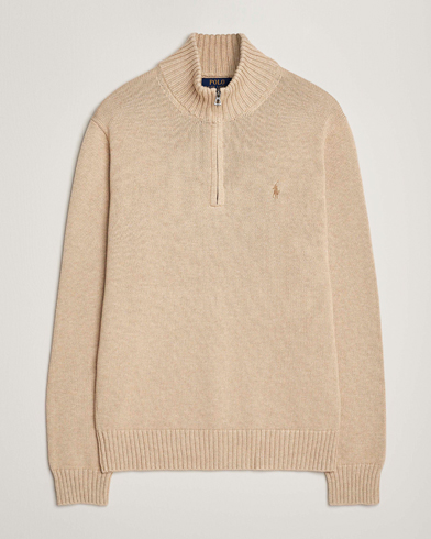 Polo Ralph Lauren Tech Double Knit Half Zip Luxury Tan Heather at