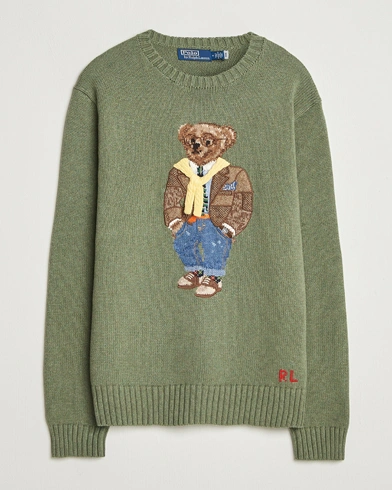 Polo Ralph Lauren Cotton/Cashmere Bear Sweater Lovette Heather – Green