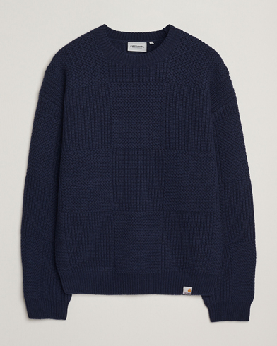 C.P. Company Sea Island Fine Knit Cotton Lens Crewneck Navy at