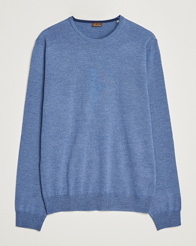 Stenströms Merino Patch Crew Neck Blue/Blue – Blue