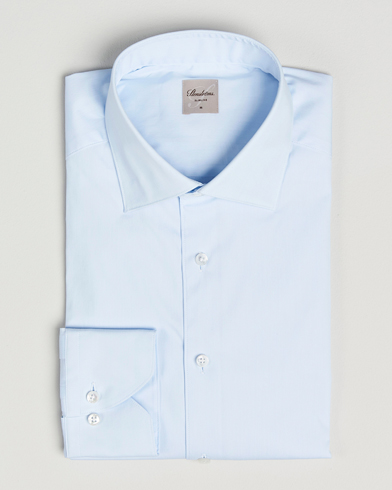 Stenströms Slimline Cotton Stretch Shirt Light Blue – Blue