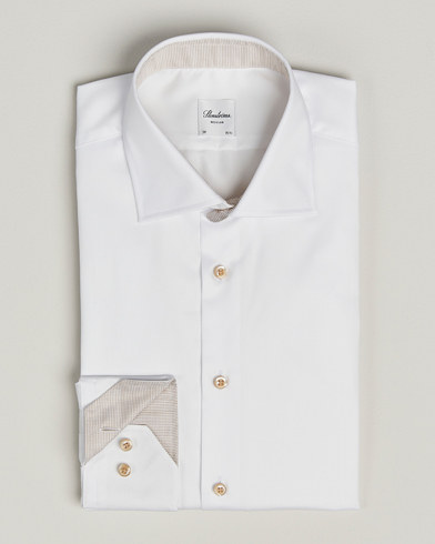Stenströms Regular Fit Contrast Cotton Shirt White – White