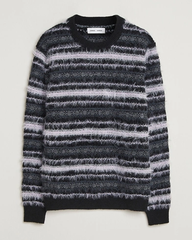 Samsøe Samsøe Finnley Striped Knitted Sweater Black Multi – Multi-colour