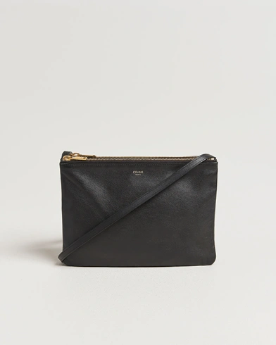 Celine Pre-Owned Trio Bag Medium Leather Black – Black