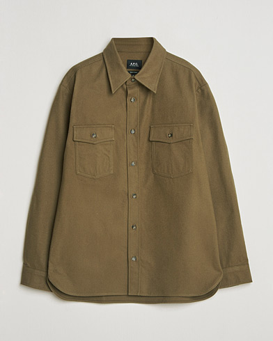 A.P.C. Brushed Cotton Overshirt Khaki – Green
